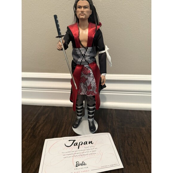 ❌2010 Lot JAPAN DOLLS OF THE WORLD Barbie & Samurai Ken❌Collectors Set❌w/stands❌ - Picture 6 of 10